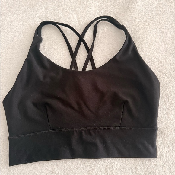 Athletic Works Black Sports Bra with Crossback Straps - Picture 1 of 3
